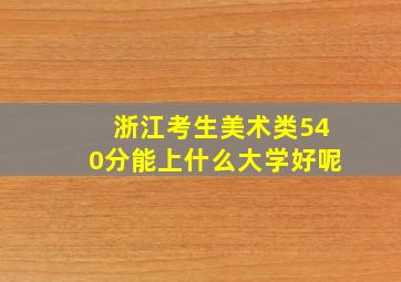 浙江考生美术类540分能上什么大学好呢