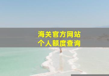 海关官方网站个人额度查询