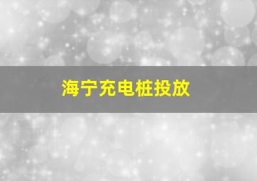 海宁充电桩投放