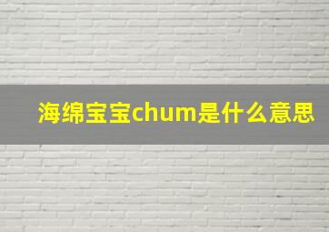 海绵宝宝chum是什么意思