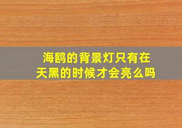 海鸥的背景灯只有在天黑的时候才会亮么吗