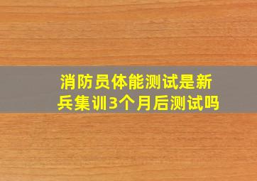 消防员体能测试是新兵集训3个月后测试吗