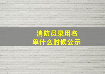 消防员录用名单什么时候公示