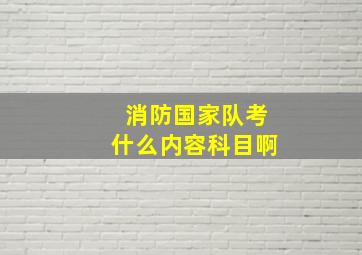 消防国家队考什么内容科目啊