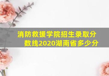 消防救援学院招生录取分数线2020湖南省多少分