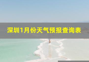 深圳1月份天气预报查询表