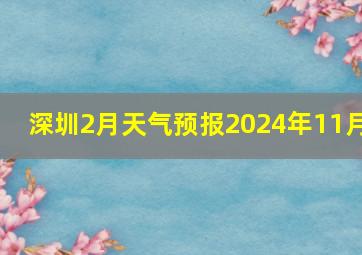 深圳2月天气预报2024年11月