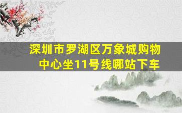 深圳市罗湖区万象城购物中心坐11号线哪站下车