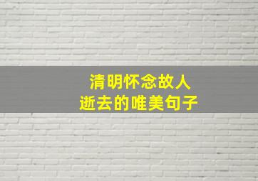 清明怀念故人逝去的唯美句子