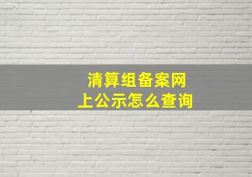 清算组备案网上公示怎么查询