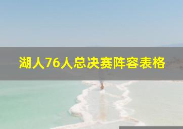 湖人76人总决赛阵容表格