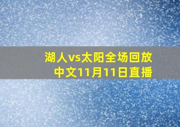 湖人vs太阳全场回放中文11月11日直播