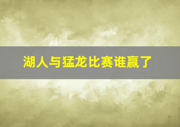 湖人与猛龙比赛谁赢了