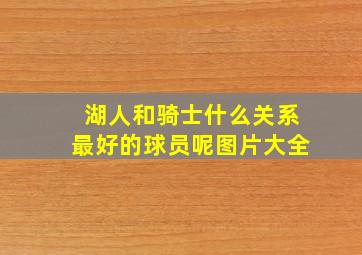 湖人和骑士什么关系最好的球员呢图片大全