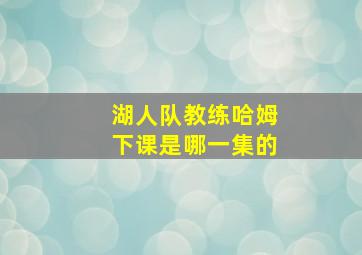 湖人队教练哈姆下课是哪一集的