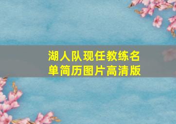 湖人队现任教练名单简历图片高清版