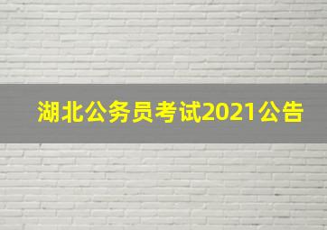 湖北公务员考试2021公告