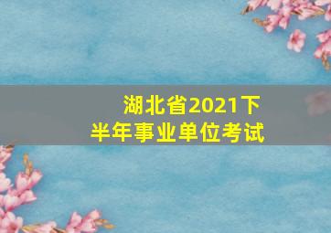 湖北省2021下半年事业单位考试