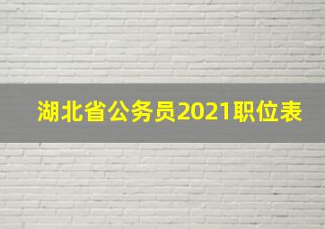 湖北省公务员2021职位表