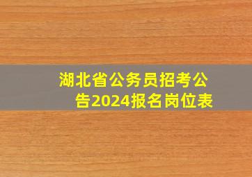 湖北省公务员招考公告2024报名岗位表