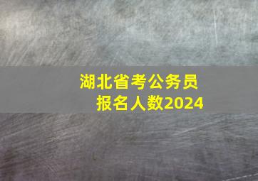 湖北省考公务员报名人数2024