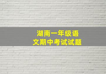 湖南一年级语文期中考试试题