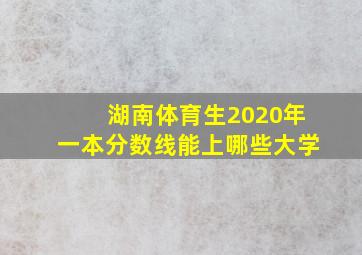 湖南体育生2020年一本分数线能上哪些大学