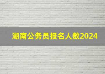 湖南公务员报名人数2024