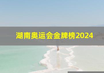 湖南奥运会金牌榜2024