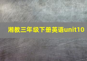 湘教三年级下册英语unit10