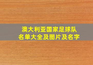 澳大利亚国家足球队名单大全及图片及名字