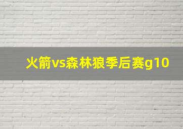 火箭vs森林狼季后赛g10