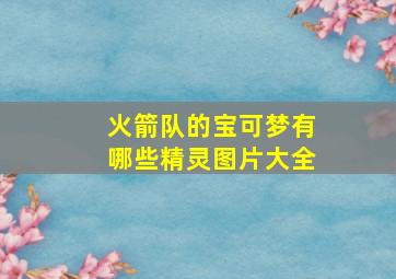 火箭队的宝可梦有哪些精灵图片大全