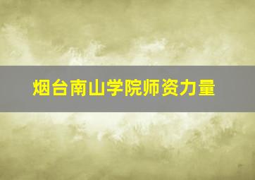 烟台南山学院师资力量