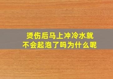 烫伤后马上冲冷水就不会起泡了吗为什么呢