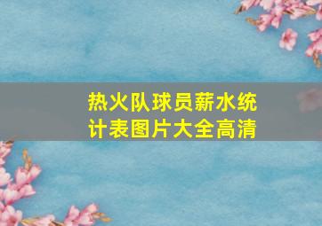 热火队球员薪水统计表图片大全高清