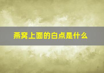 燕窝上面的白点是什么