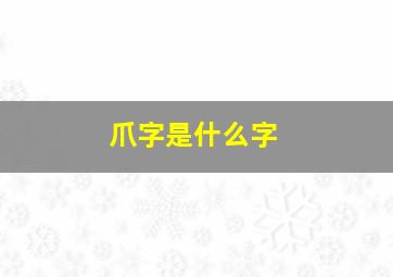 爪字是什么字