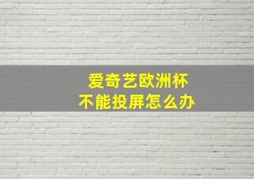 爱奇艺欧洲杯不能投屏怎么办