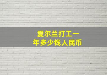 爱尔兰打工一年多少钱人民币