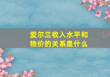 爱尔兰收入水平和物价的关系是什么