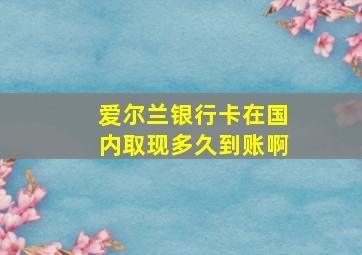 爱尔兰银行卡在国内取现多久到账啊