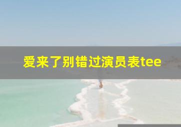 爱来了别错过演员表tee