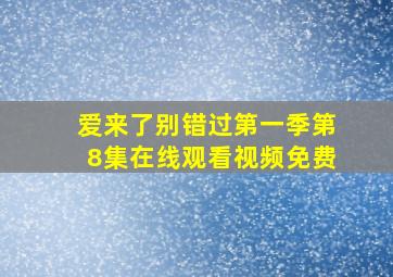 爱来了别错过第一季第8集在线观看视频免费