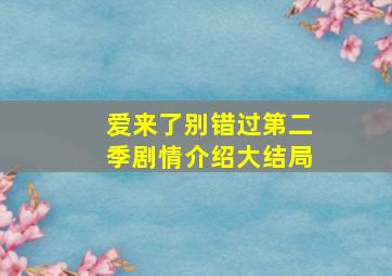 爱来了别错过第二季剧情介绍大结局