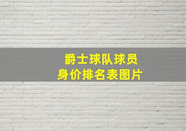 爵士球队球员身价排名表图片