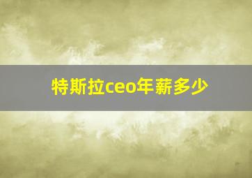 特斯拉ceo年薪多少