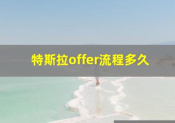 特斯拉offer流程多久