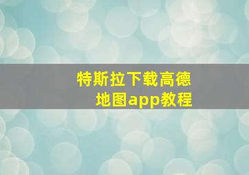 特斯拉下载高德地图app教程