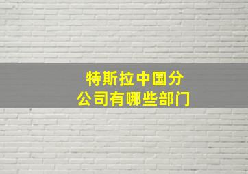 特斯拉中国分公司有哪些部门